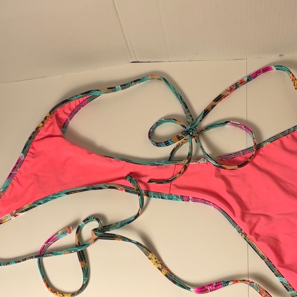 New DOLL Swimwear String Bikini Bottoms Medium Floral Animal Print Ties on Side - Picture 6 of 6